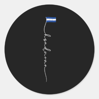 Pegatina Redonda Bandera hondureña de firma