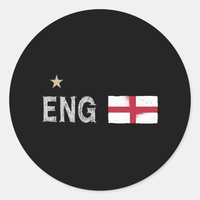 Pegatina Redonda Bandera inglesa del hincha de fútbol de Inglaterra (Anverso)