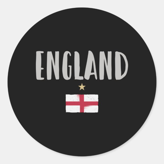 Pegatina Redonda Bandera inglesa del hincha de fútbol de Inglaterra (Anverso)