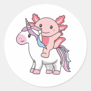 Pegatina Redonda Bandera Intersexual Orgullo Lgbtq Axolotl En Clase