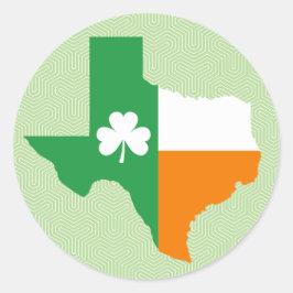Pegatina Redonda Bandera irlandesa de Texas