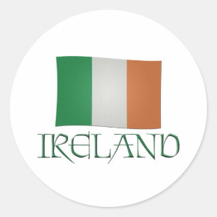 Pegatina Redonda Bandera irlandesa — Irlanda