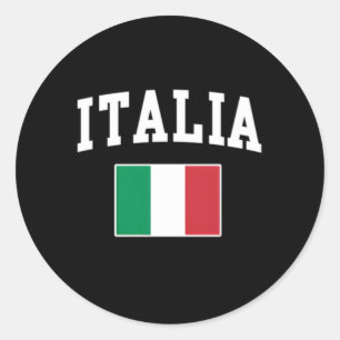 Pegatina Redonda Bandera Italia Italiano Italiano Familia Italiana 
