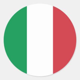 Pegatina Redonda Bandera italiana
