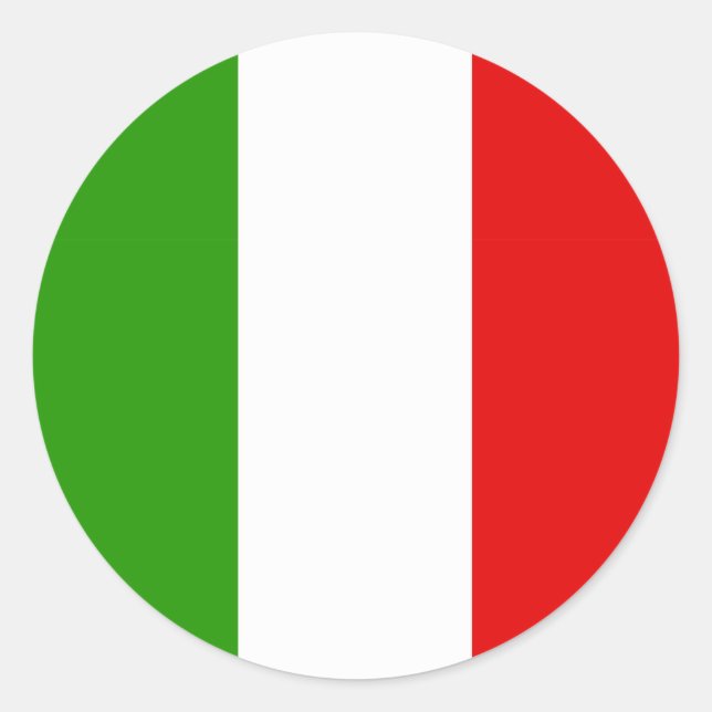 Pegatina Redonda Bandera italiana (Anverso)