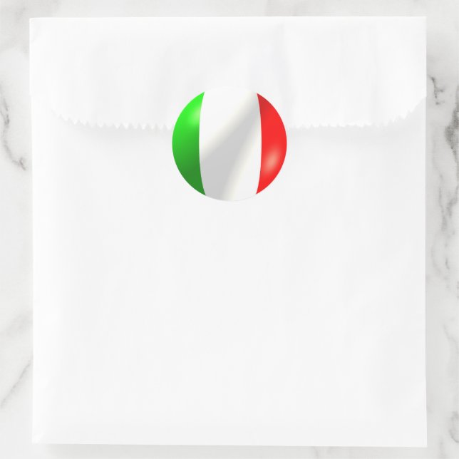 Pegatina Redonda Bandera italiana (Bolso)