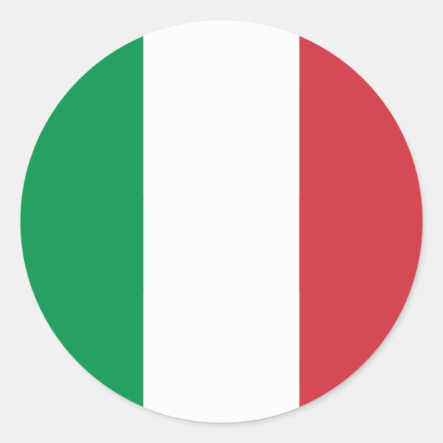 Pegatina Redonda Bandera italiana, bandera de Italia (Anverso)