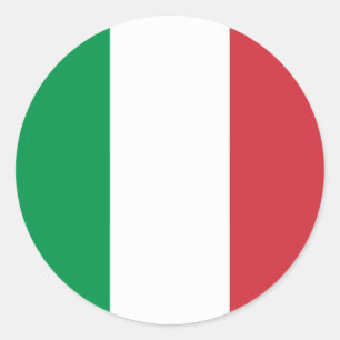 Pegatina Redonda Bandera italiana, bandera de Italia