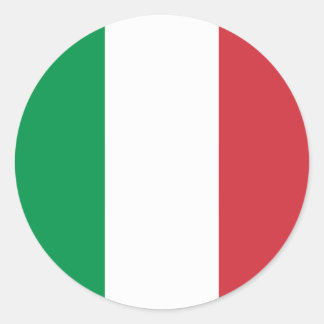 Pegatina Redonda Bandera italiana, bandera de Italia
