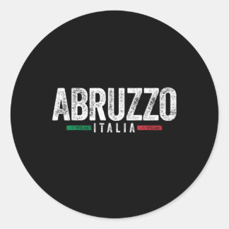 Pegatina Redonda Bandera italiana de Abruzzo Italia