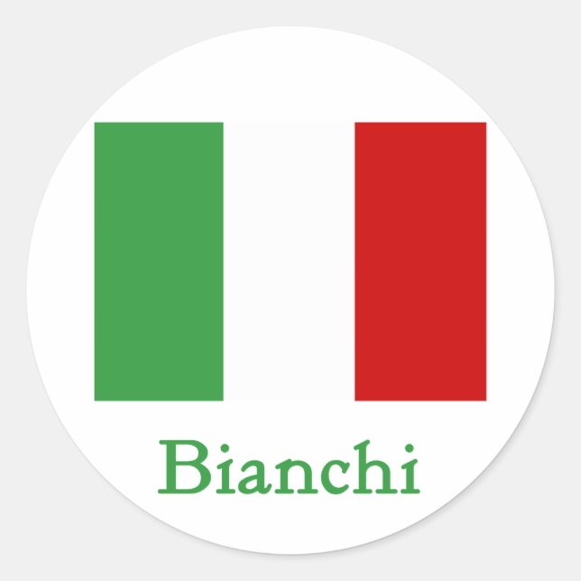 Pegatina Redonda Bandera italiana de Bianchi (Anverso)