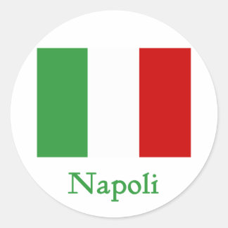 Pegatina Redonda Bandera italiana napoli