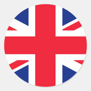 Pegatina Redonda Bandera Jack Union del Reino Unido