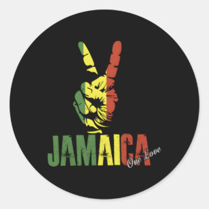 Pegatina Redonda Bandera Jamaiquina Jamaica Está En Mi Adn