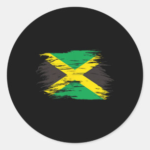 Pegatina Redonda Bandera jamaiquina Jamaica Souvenir Love Travel Va