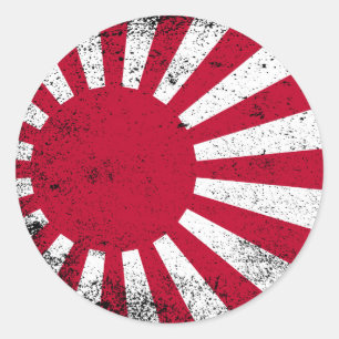 Pegatina Redonda Bandera japonesa