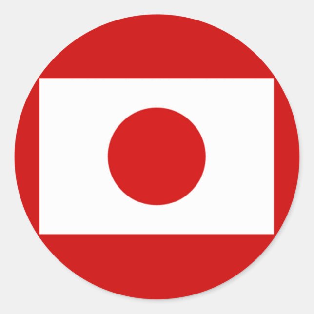 Pegatina Redonda Bandera japonesa (Anverso)