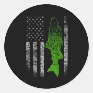 Pegatina Redonda Bandera kokanee Pesca kokanee