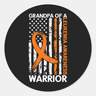 Pegatina Redonda Bandera Leucemia Sensibilización Mes Estadounidens