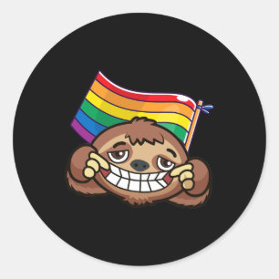 Pegatina Redonda Bandera Lgbt Camiseta Lema Lesbiana Gay Residen A 