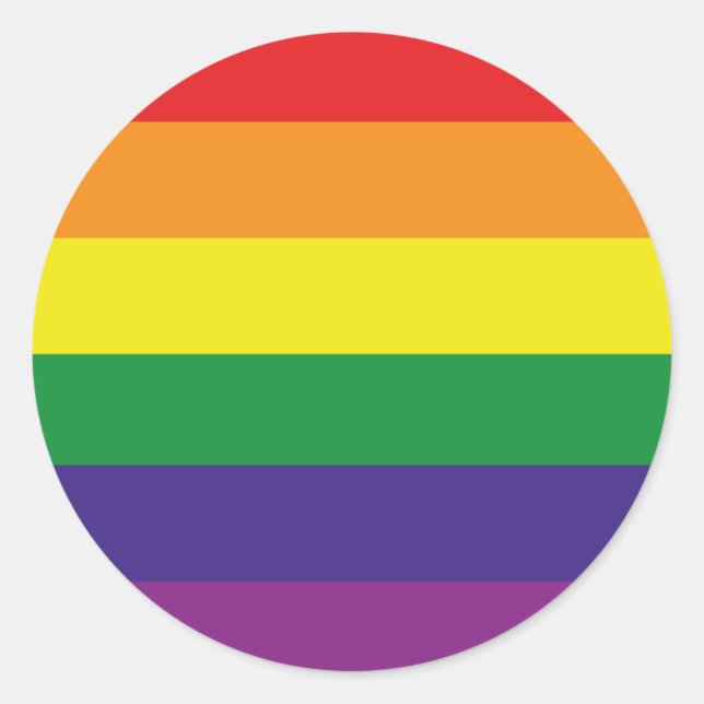 PEGATINA REDONDA BANDERA LGBTQ (Anverso)