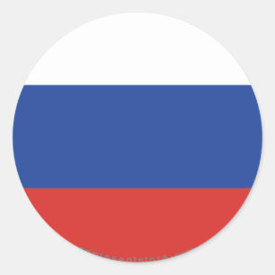 Pegatina Redonda Bandera lisa de Rusia