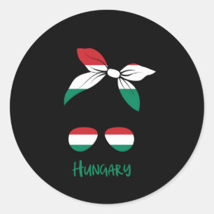 Pegatina Redonda Bandera Magyar húngara