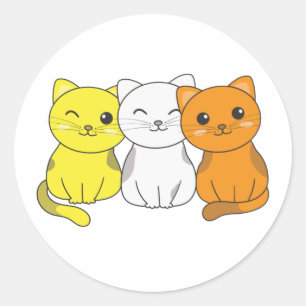 Pegatina Redonda Bandera Maverique Orgullo Lgbtq Cute Cat Bunch Cla