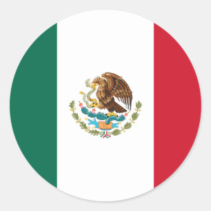Pegatina Redonda Bandera mexicana, bandera de México