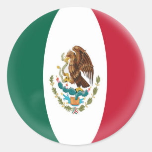 Pegatina Redonda Bandera mexicana de 20 pequeños pegatinas