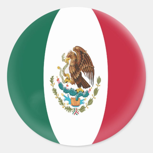 Pegatina Redonda Bandera mexicana de 20 pequeños pegatinas (Anverso)