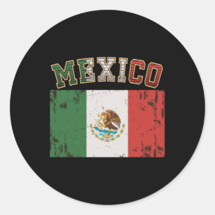 Pegatina Redonda Bandera mexicana Hombres Mujeres Adolescentes Guay