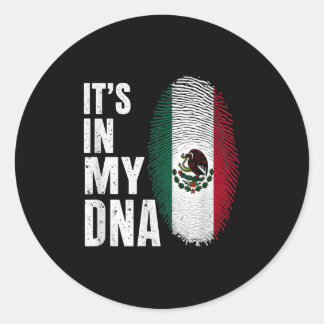Pegatina Redonda Bandera Mexicana México está en mi Adn