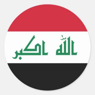 Pegatina Redonda Bandera nacional actual de Iraq