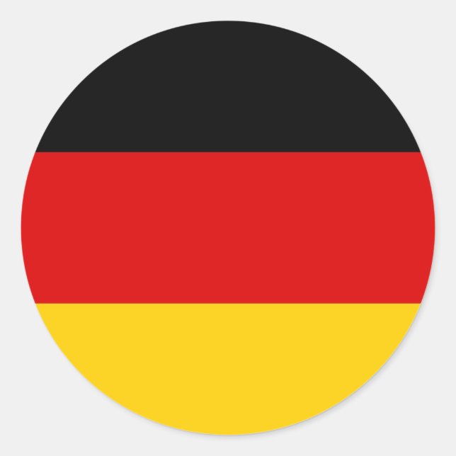 Pegatina Redonda Bandera nacional Alemania (Anverso)