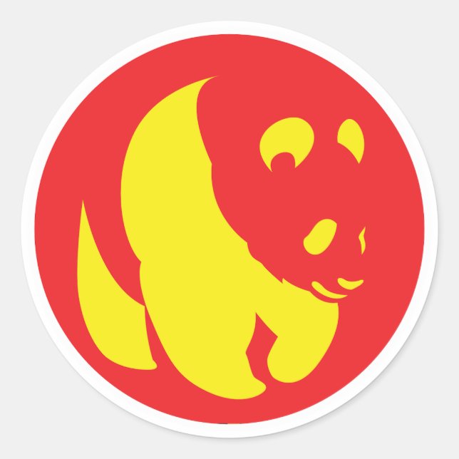 Pegatina Redonda Bandera nacional china Panda (Anverso)