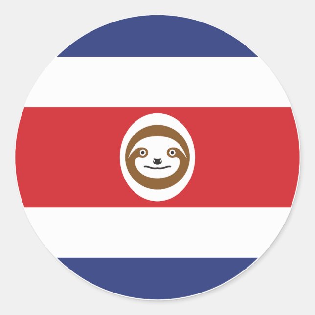 Pegatina Redonda Bandera nacional costarricense (Anverso)