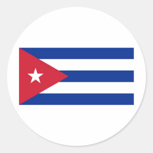 Pegatina Redonda Bandera nacional de Cuba