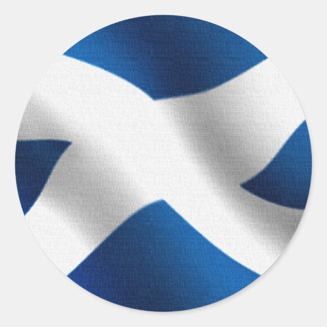 Pegatina Redonda Bandera Nacional de Escocia y San Andrés Patriótic (Anverso)