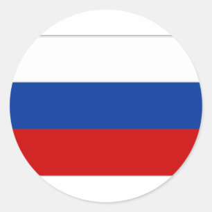 Pegatina Redonda Bandera nacional de la Federación de Rusia