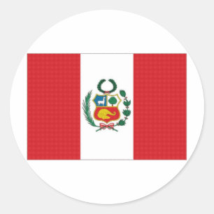 Pegatina Redonda Bandera nacional de Perú