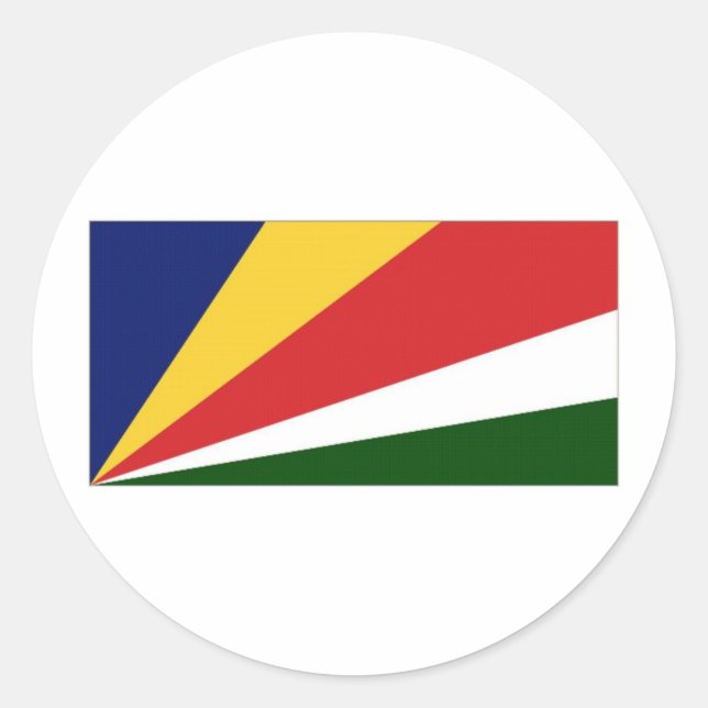 Pegatina Redonda Bandera nacional de Seychelles (Anverso)