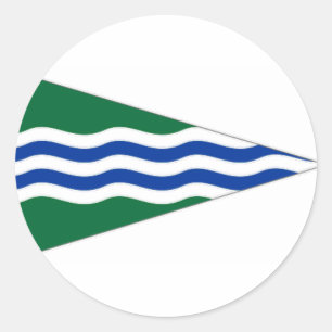 Pegatina Redonda Bandera nacional del club náutico de Irlanda