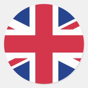 Pegatina Redonda Bandera nacional del Reino Unido
