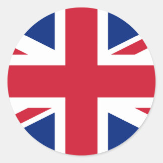 Pegatina Redonda Bandera nacional del Reino Unido