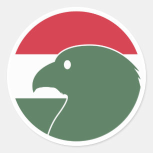 Pegatina Redonda Bandera nacional húngara Falcon