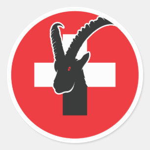 Pegatina Redonda Bandera nacional suiza