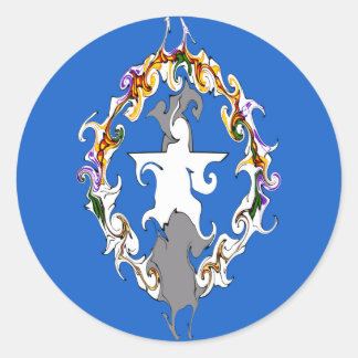 Pegatina Redonda Bandera nativa de las marianas del norte