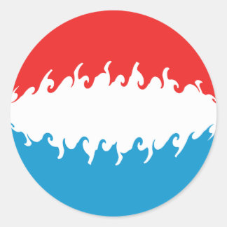 Pegatina Redonda Bandera nativa de Luxemburgo
