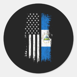 Pegatina Redonda Bandera nicaragüense Orgullo de Nicaragua